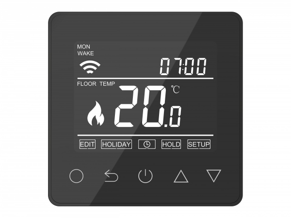 Onyx Black Touch Screen Thermostat Underfloor Heating